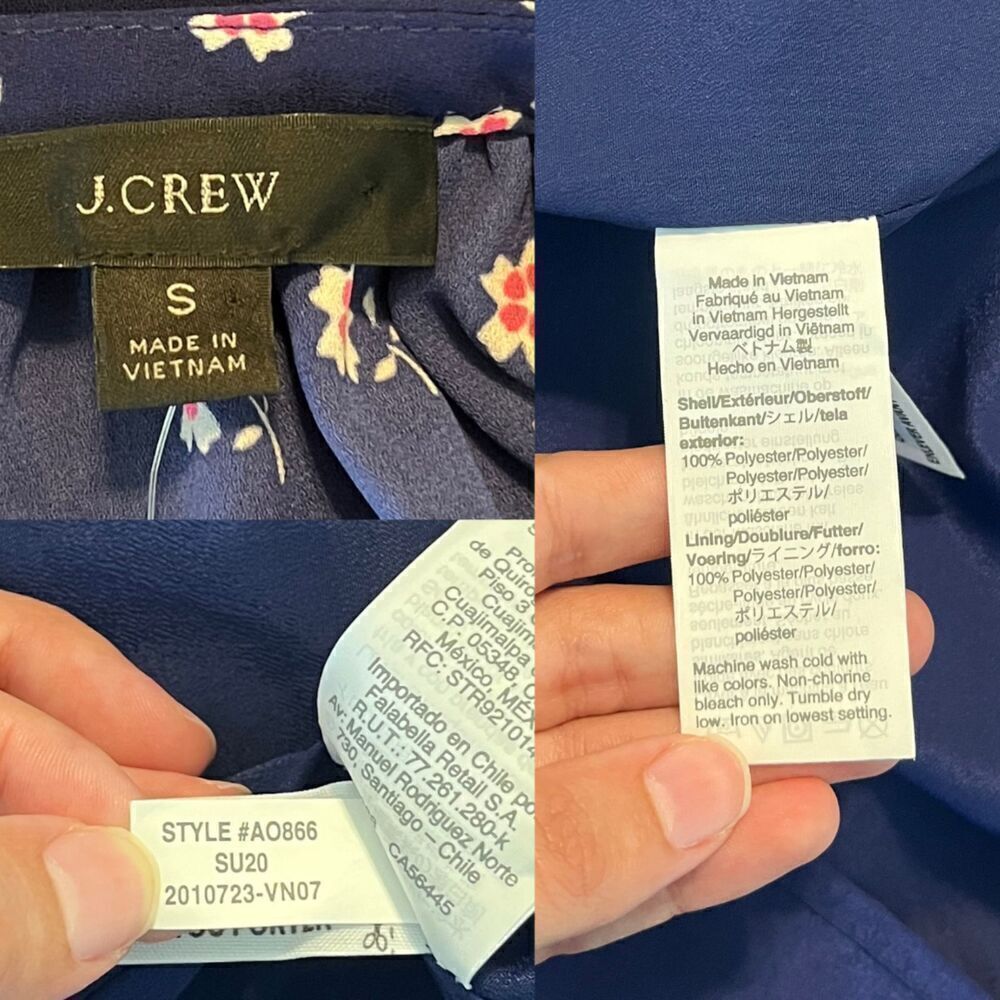 J.Crew Women's Size S Blue Ditsy Floral Midi NEW Sheath Tiered Dress Cottagecore - Picture 3 of 12